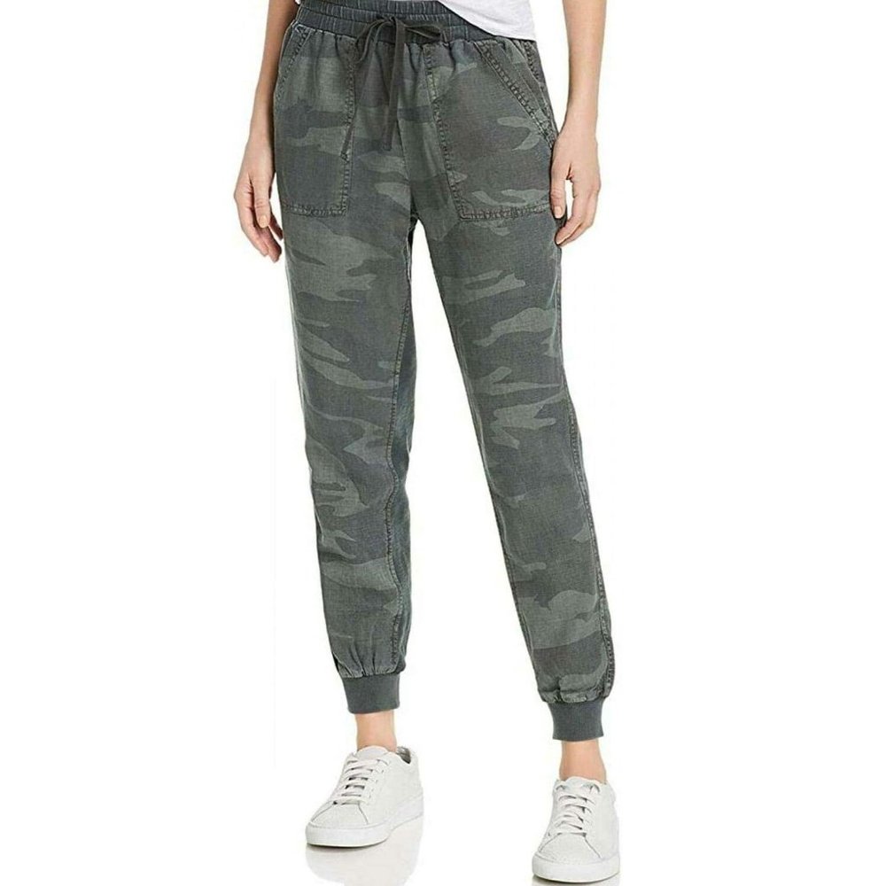 NWT Splendid Women Casual Knit Pull On Drawstring Jogger Green Sz M $80 4D016